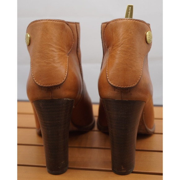 Coach Labelle British Tan New Calf Leather Heel Booties Womens 8B - Picture 5 of 13